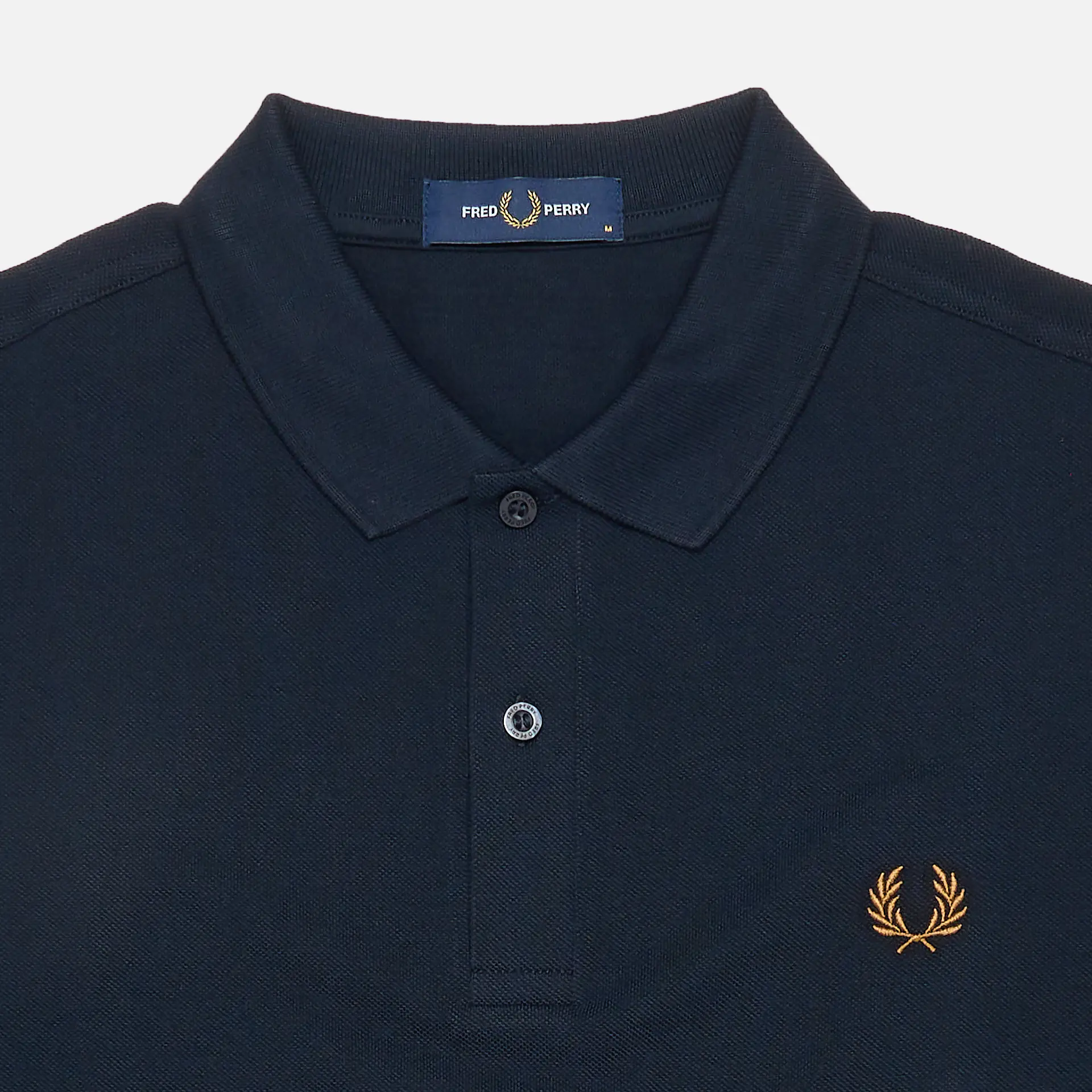 Fred Perry Plain Polo Shirt Navy/Dark Caramel