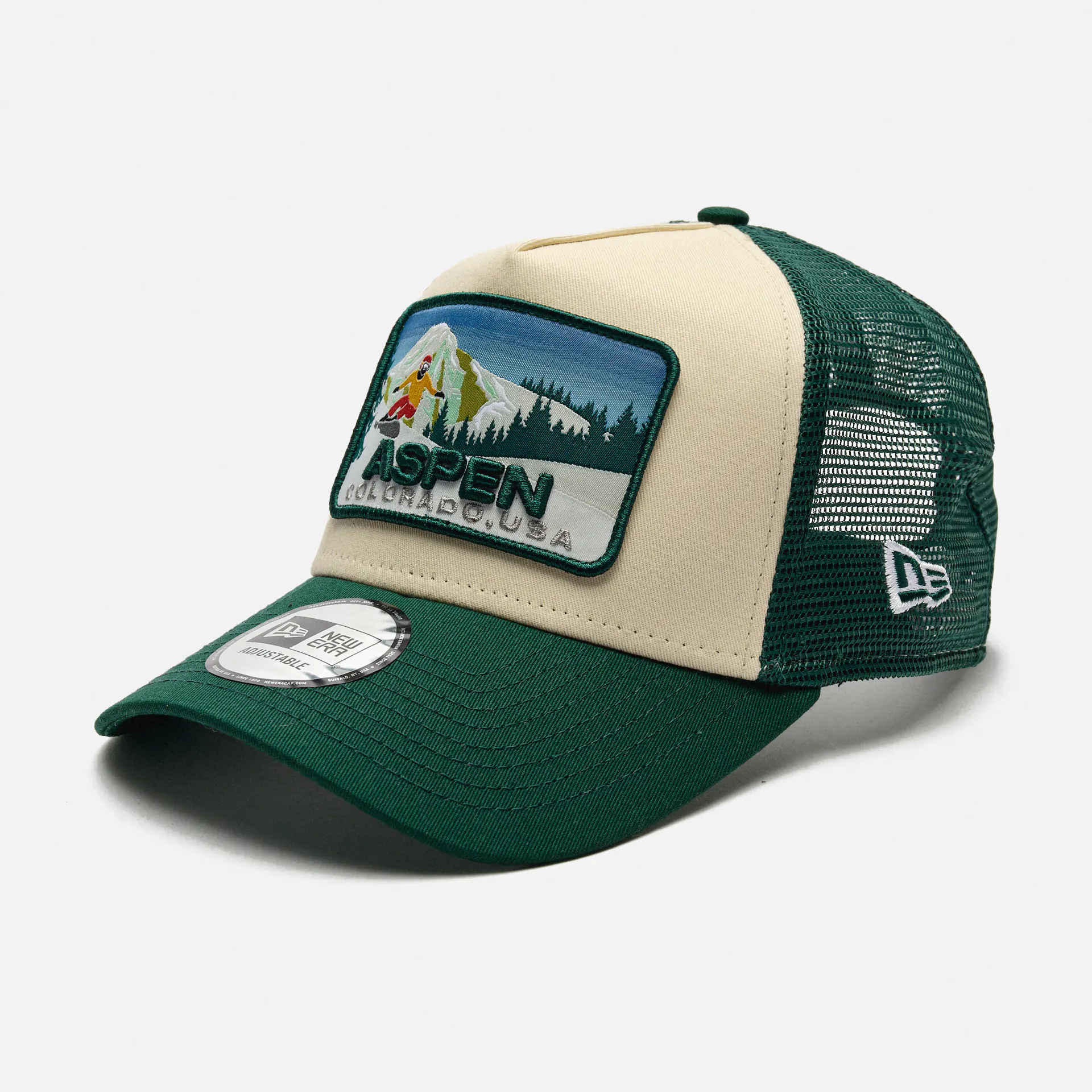 New Era Ski Patch Trucker Cap Dark Green