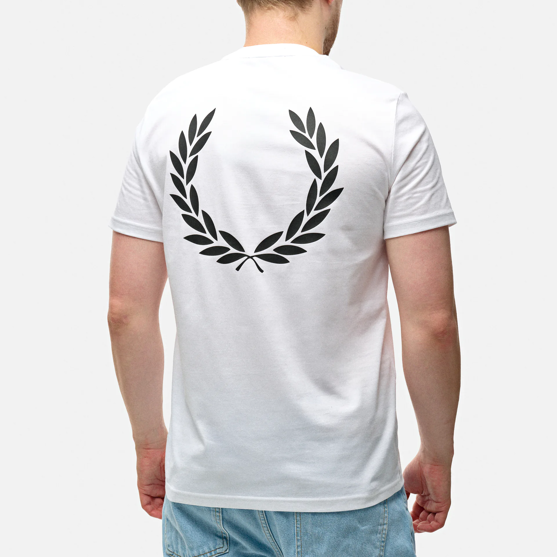 Fred Perry Rear Powder Laurel Graphic T-Shirt White