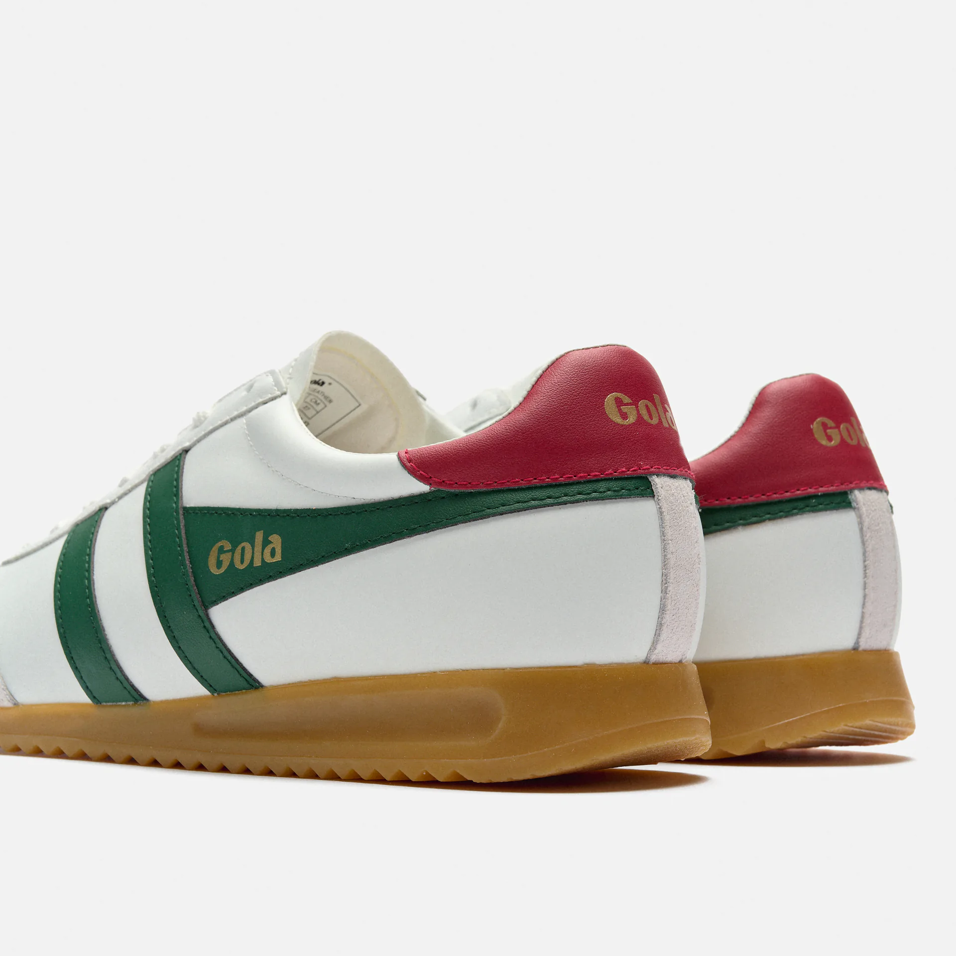 Gola Torpedo Leather Sneaker White/Evergreen/Deep Red