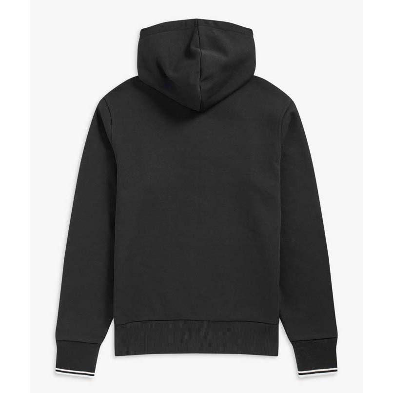 Fred Perry Hooded Zip Through Sweatshirt Black