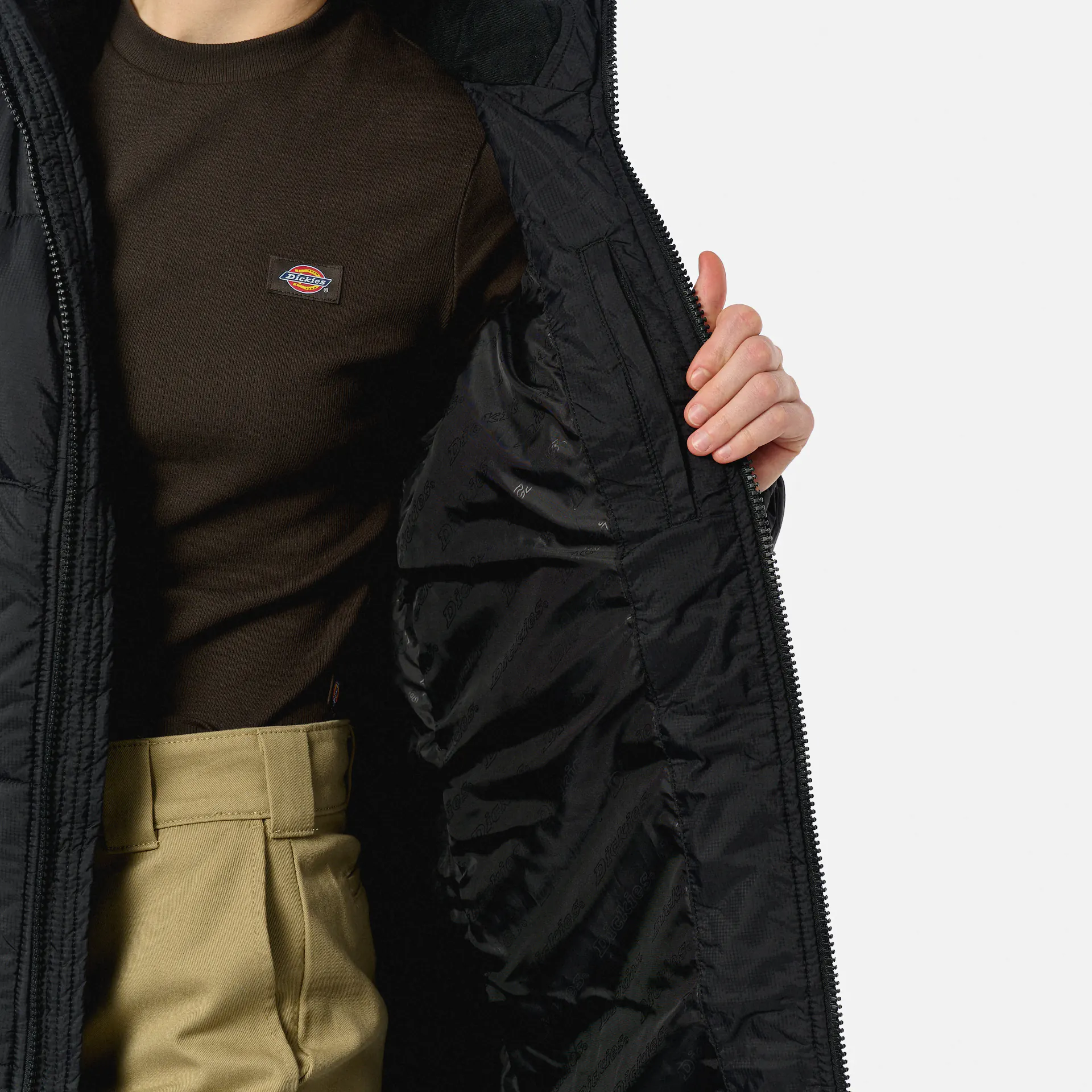 Dickies Alatna Long Puffer Coat Jacket Black