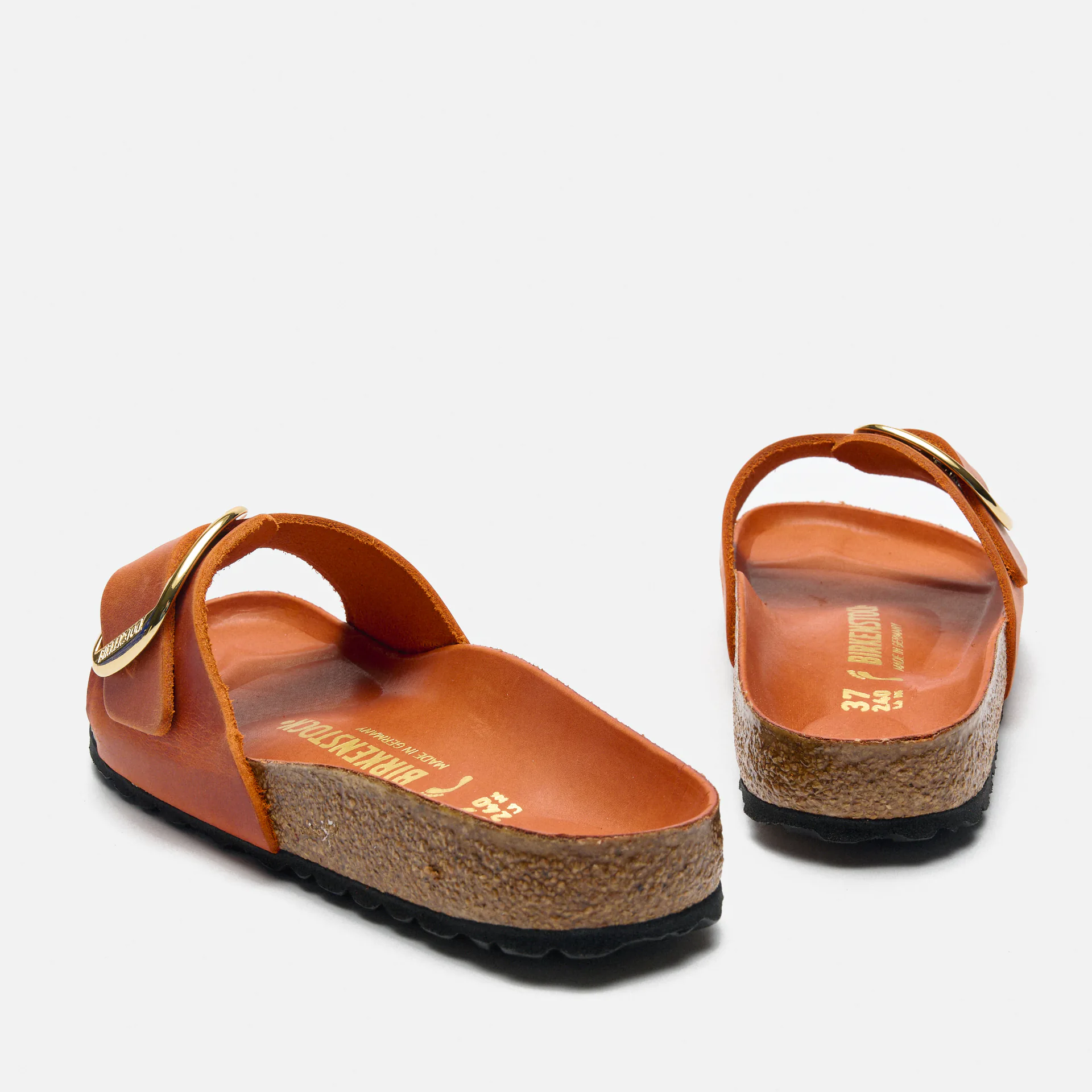 Birkenstock Madrid Big Buckle Oiled Leather Sandals Narrow Burnt Orange