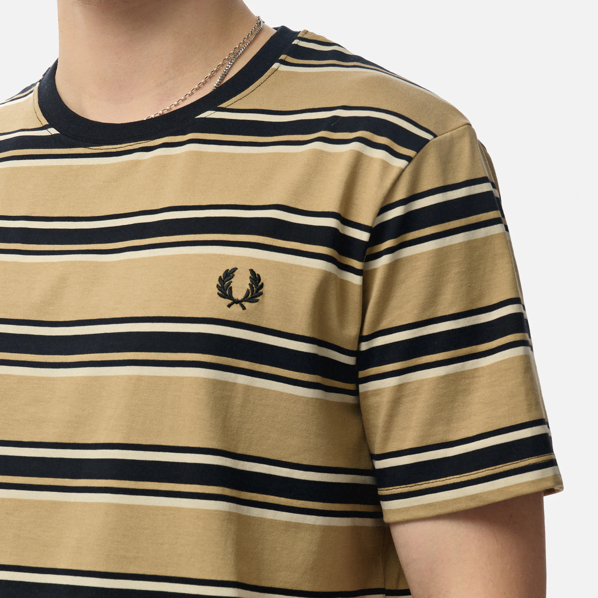 Fred Perry Stripe T-Shirt Warmstone/Oatmeal