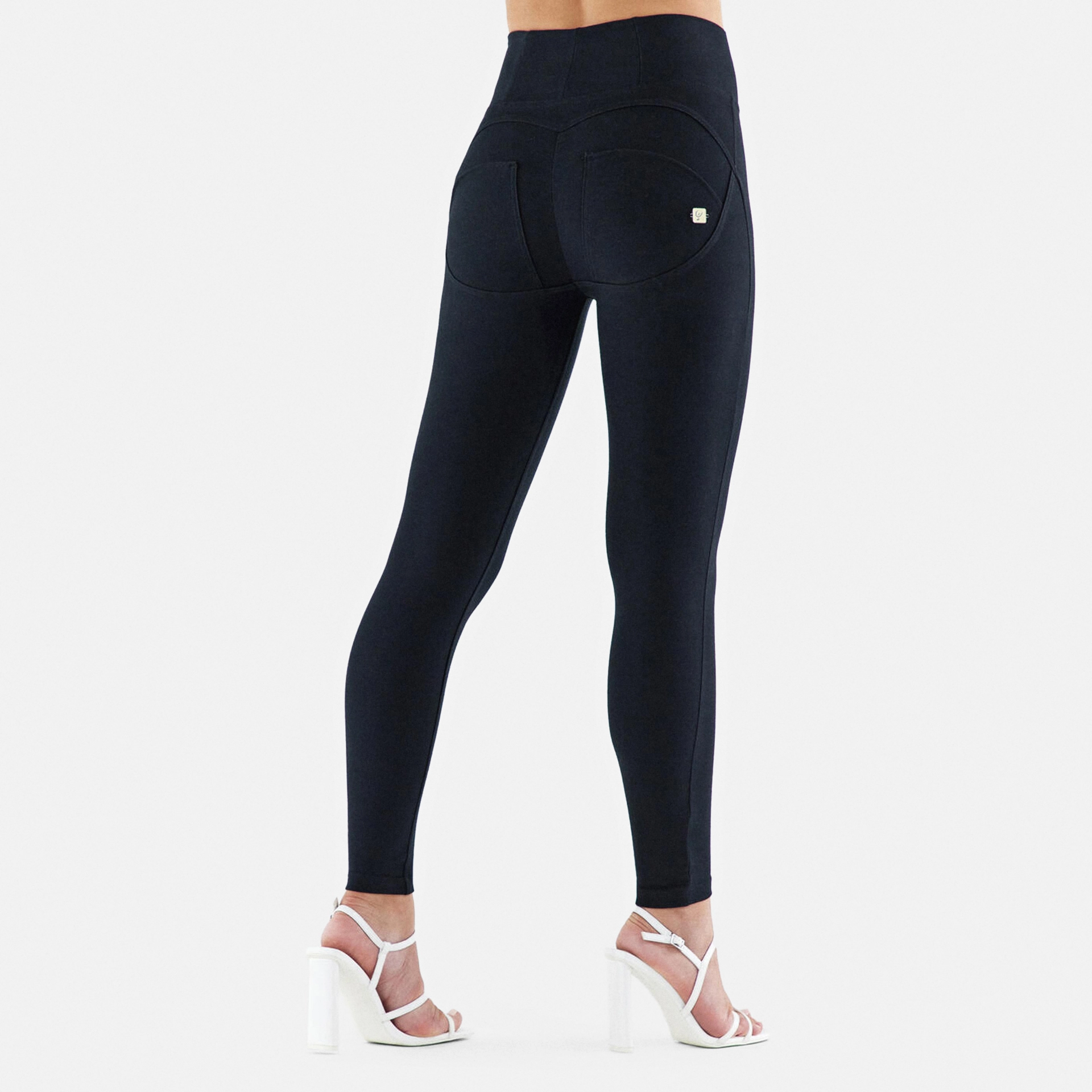 Freddy WR.UP Push Up High Waist Faux Leather Trousers Black